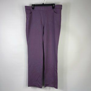 Betabrand Womens Straight Leg Yoga Pants Purple Stretch High Rise XXL New